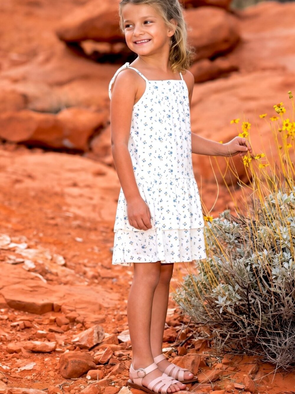 NWT Mabel and Honey Girls' Ditsy Bluebell Print Dress, Size 5T